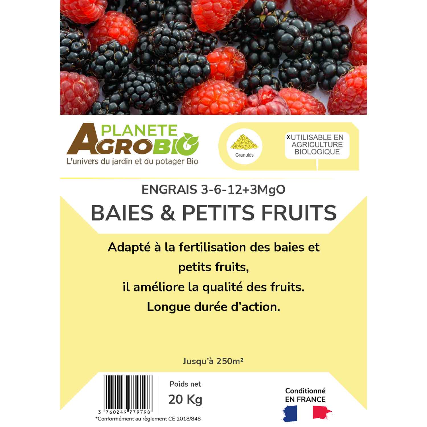 Engrais micro granulés baies et petits fruits 20kg (NPK 3-6-12) – Image 3