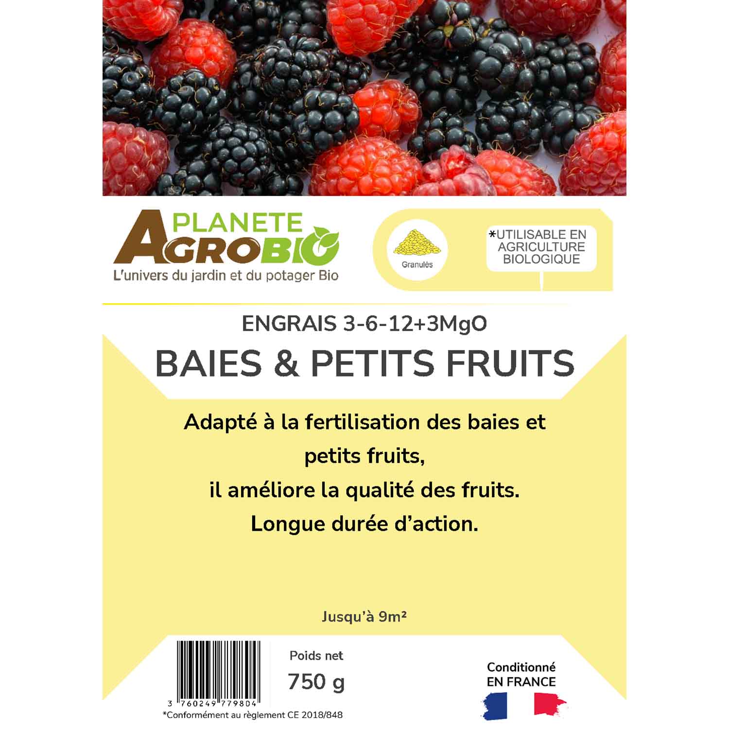 Engrais micro granulés baies et petits fruits 750g (NPK 3-6-12) – Image 3