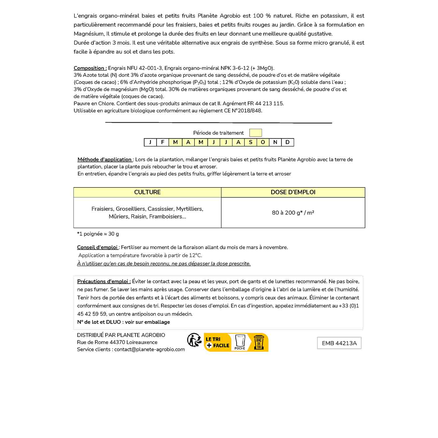 Engrais micro granulés baies et petits fruits 1.5kg (NPK 3-6-12) – Image 4