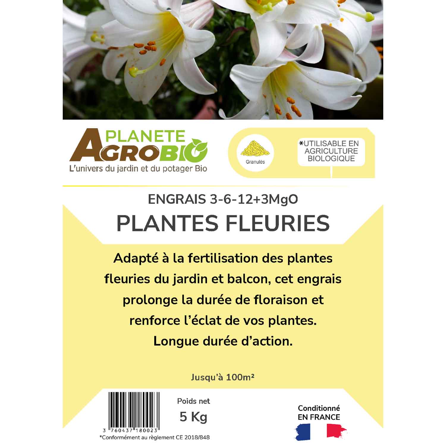 Engrais micro granulés plantes fleuries 5Kg (NPK 3-6-12) – Image 3