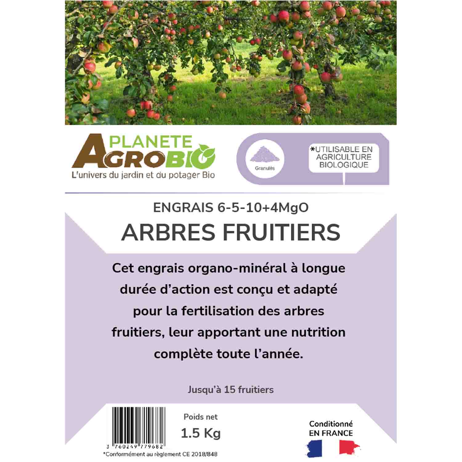 Engrais micro granulés arbres fruitiers 1.5kg (NPK 6-5-10) – Image 3
