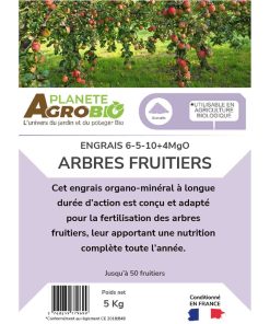 Engrais micro granulés arbres fruitiers 5kg (NPK 6-5-10) – Image 3