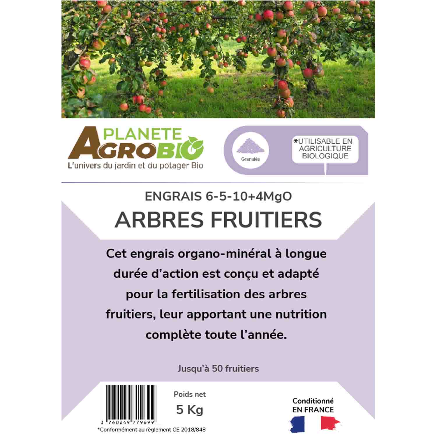 Engrais micro granulés arbres fruitiers 5kg (NPK 6-5-10) – Image 3