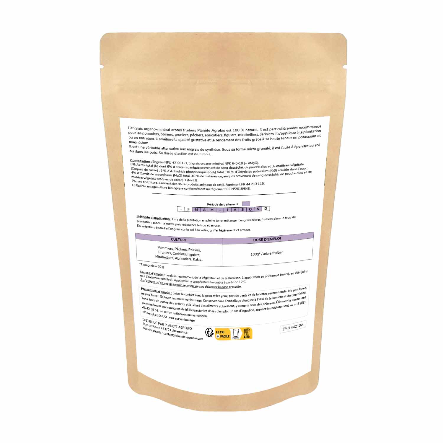 Engrais micro granulés arbres fruitiers 750g (NPK 6-5-10) – Image 2