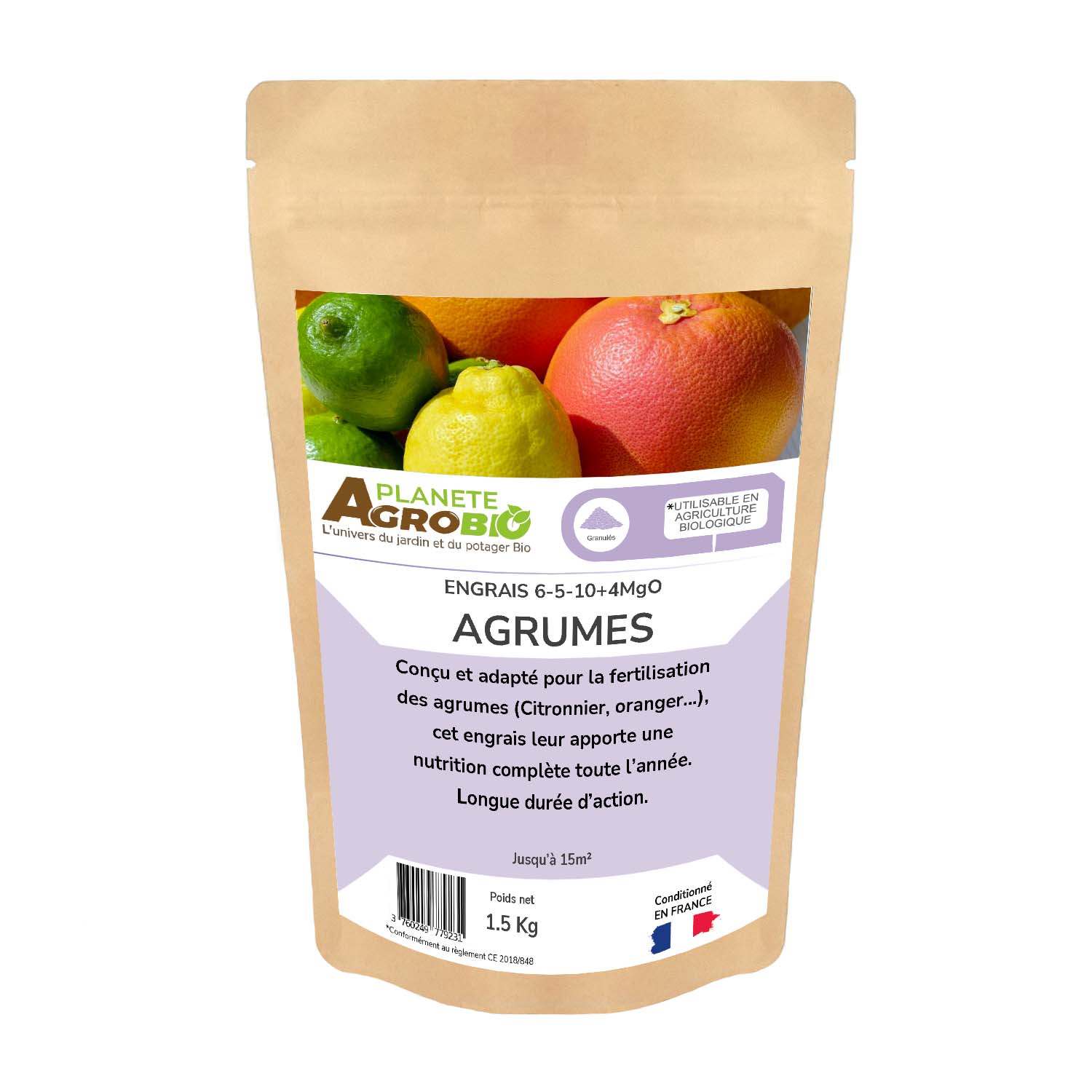 Engrais micro granulés agrumes 1.5Kg (NPK 6-5-10)