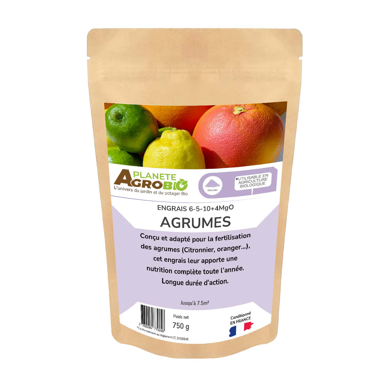 Engrais micro granulés agrumes 750g (NPK 6-5-10)