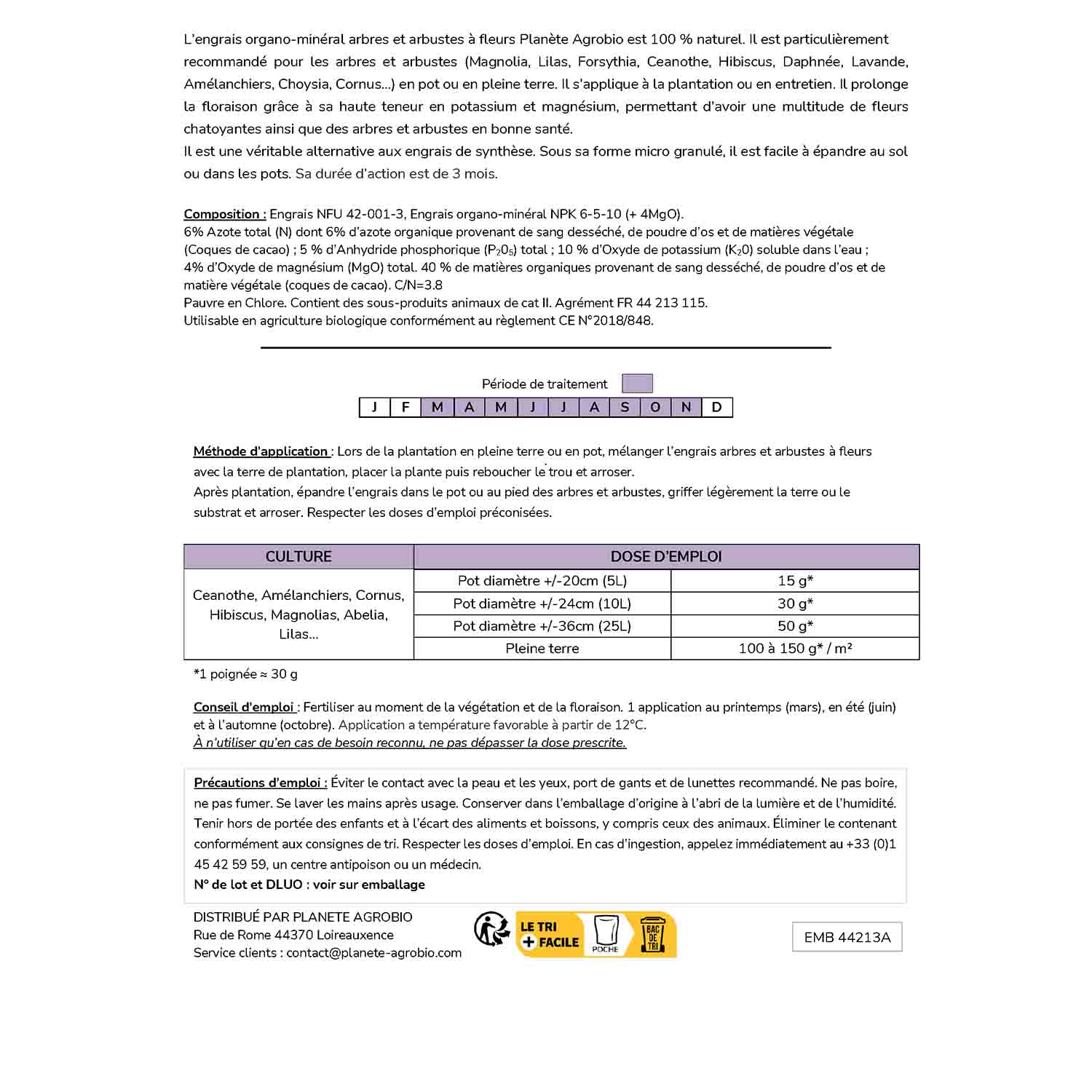 Engrais micro granulés arbres et arbustes à fleurs 20Kg (NPK 6-5-10) – Image 4