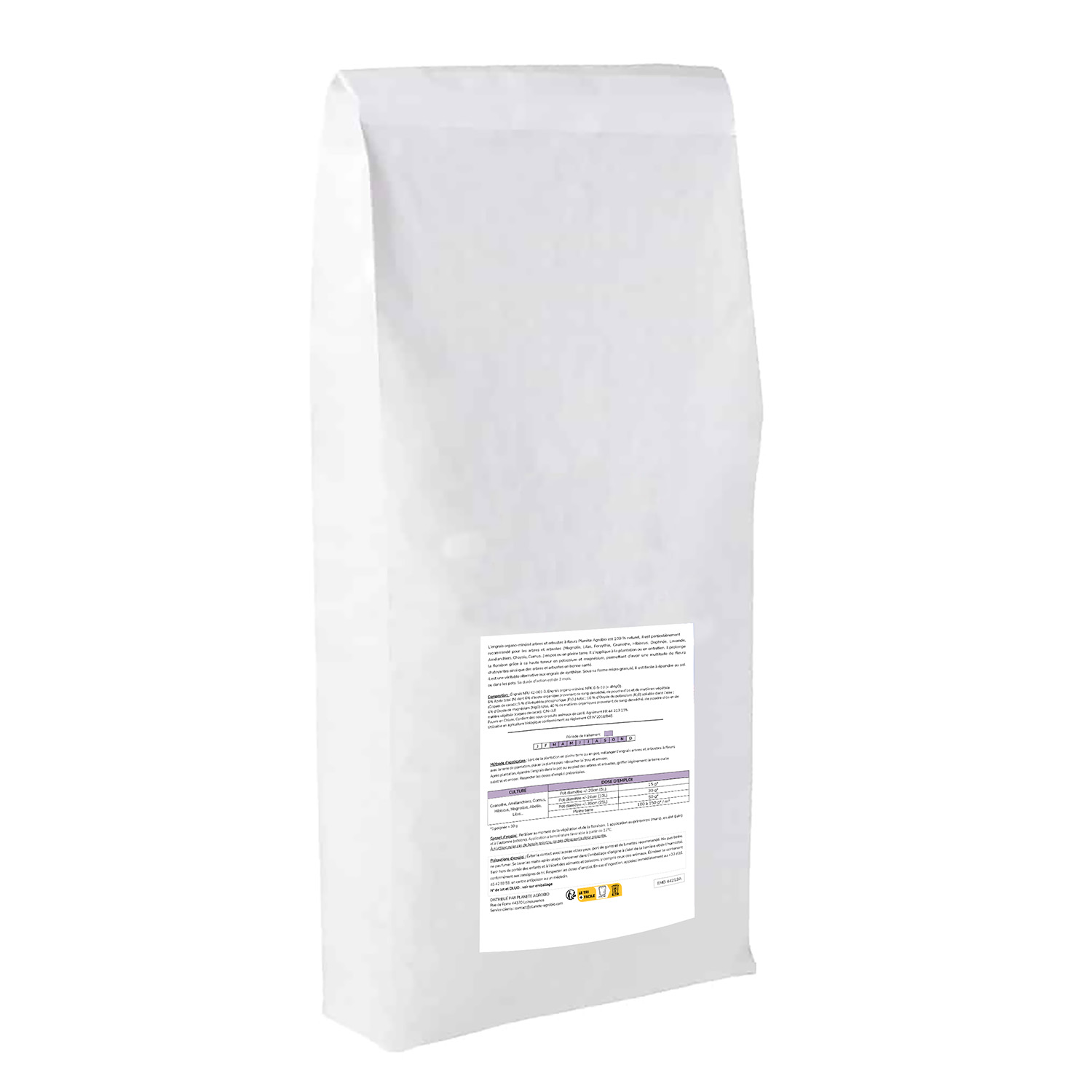 Engrais micro granulés arbres et arbustes à fleurs 20Kg (NPK 6-5-10) – Image 2