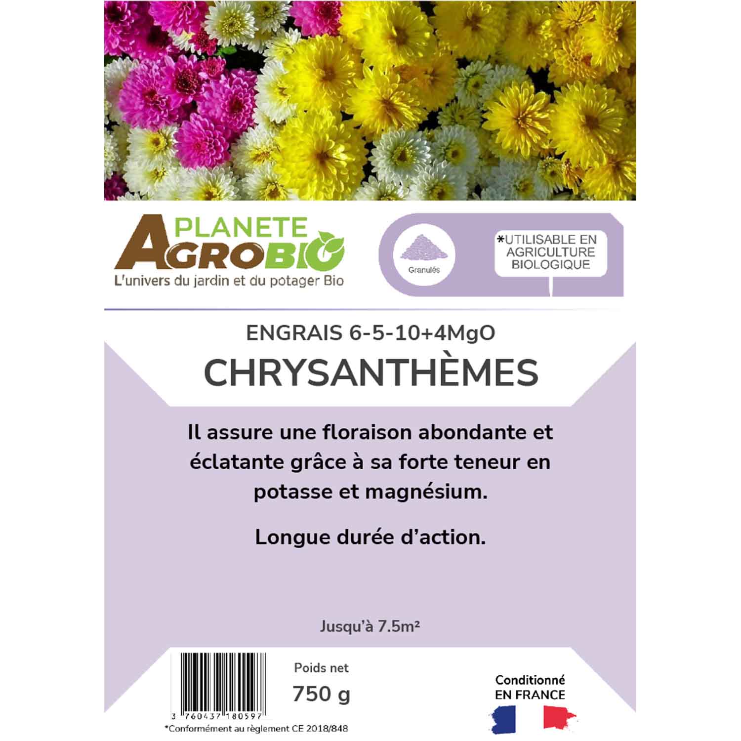 Engrais micro granulés chrysanthèmes 750g (NPK 6-5-10) – Image 3