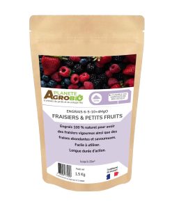 Engrais micro granulés fraisiers & petits fruits 1.5Kg (NPK 6-5-10)