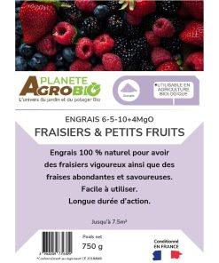 Engrais micro granulés fraisiers & petits fruits 750g (NPK 6-5-10) – Image 3