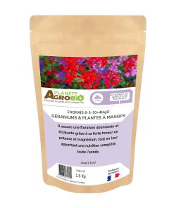 Engrais micro granulés géraniums & plantes à massifs 1.5Kg (NPK 6-5-10)
