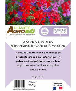 Engrais micro granulés géraniums & plantes à massifs 750g (NPK 6-5-10) – Image 3