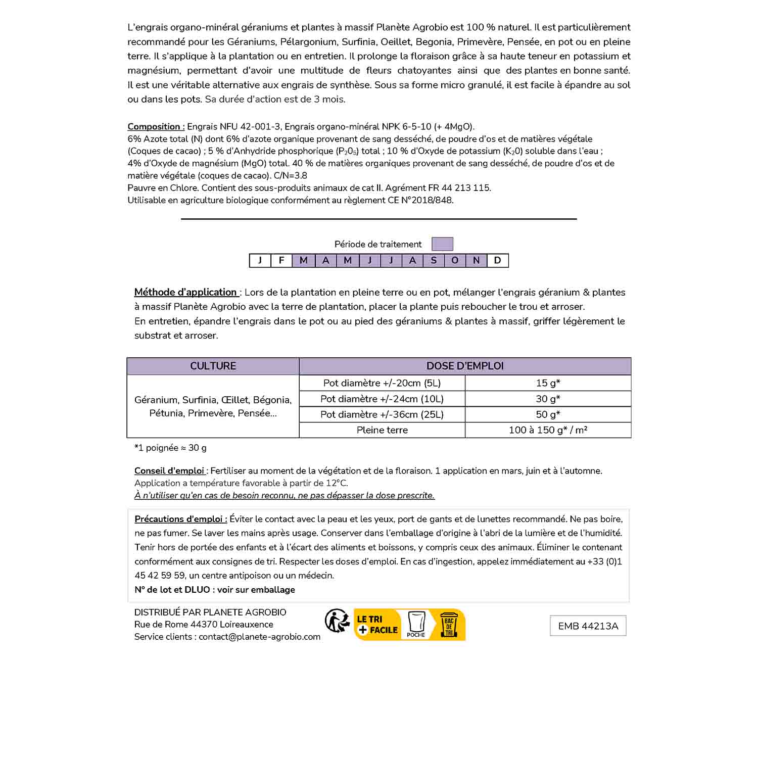 Engrais micro granulés géraniums & plantes à massifs 1.5Kg (NPK 6-5-10) – Image 4