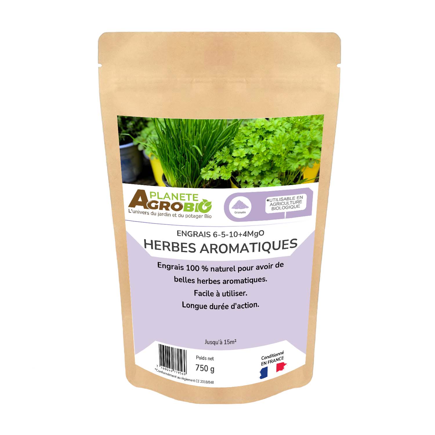 Engrais micro granulés herbes aromatiques 750g (NPK 6-5-10)