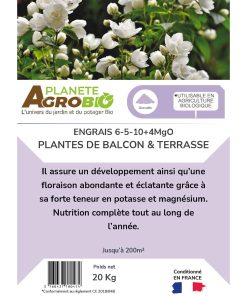 Engrais micro granulés plantes de balcon & terrasse 20Kg (NPK 6-5-10) – Image 3