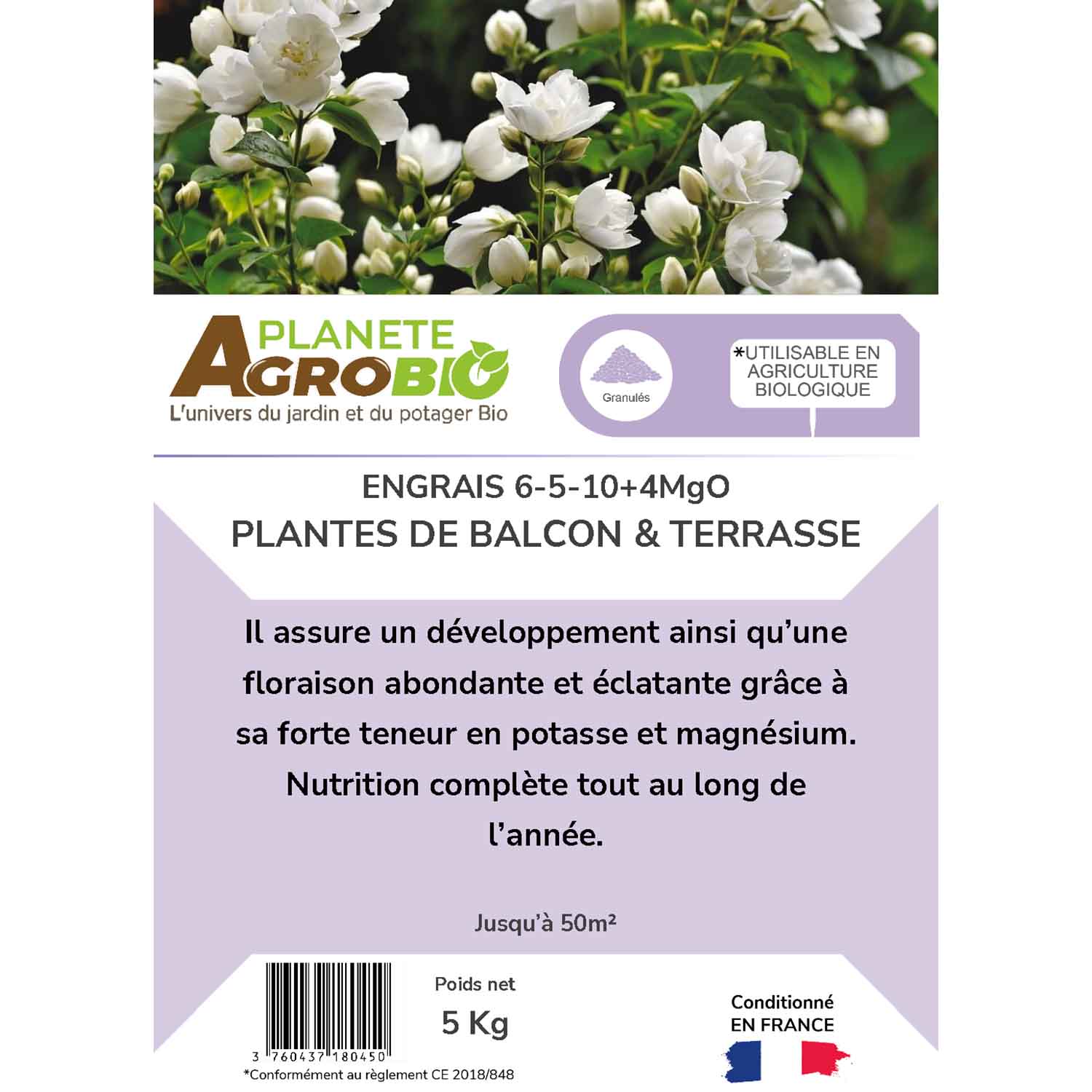 Engrais micro granulés plantes de balcon & terrasse 5Kg (NPK 6-5-10) – Image 3