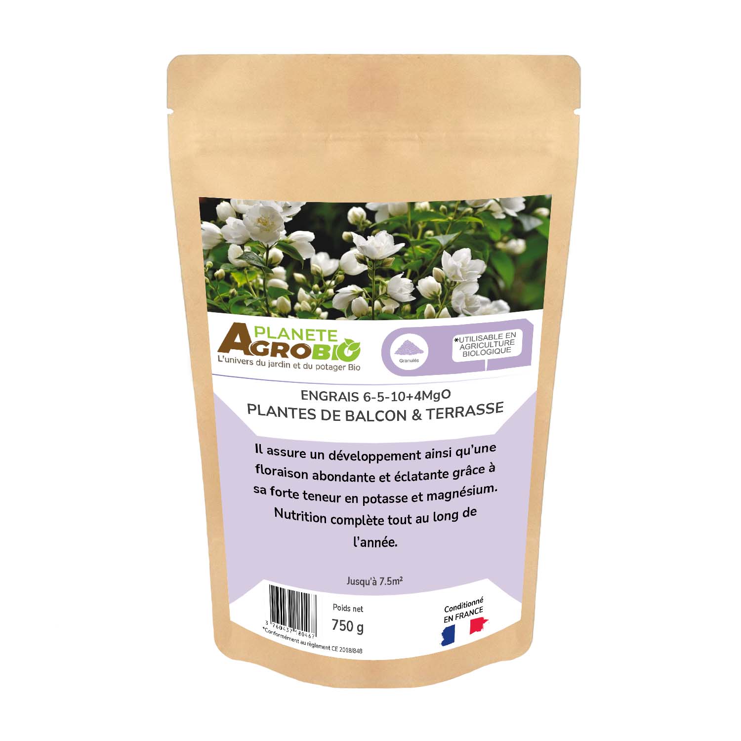 Engrais micro granulés plantes de balcon & terrasse 750g (NPK 6-5-10)
