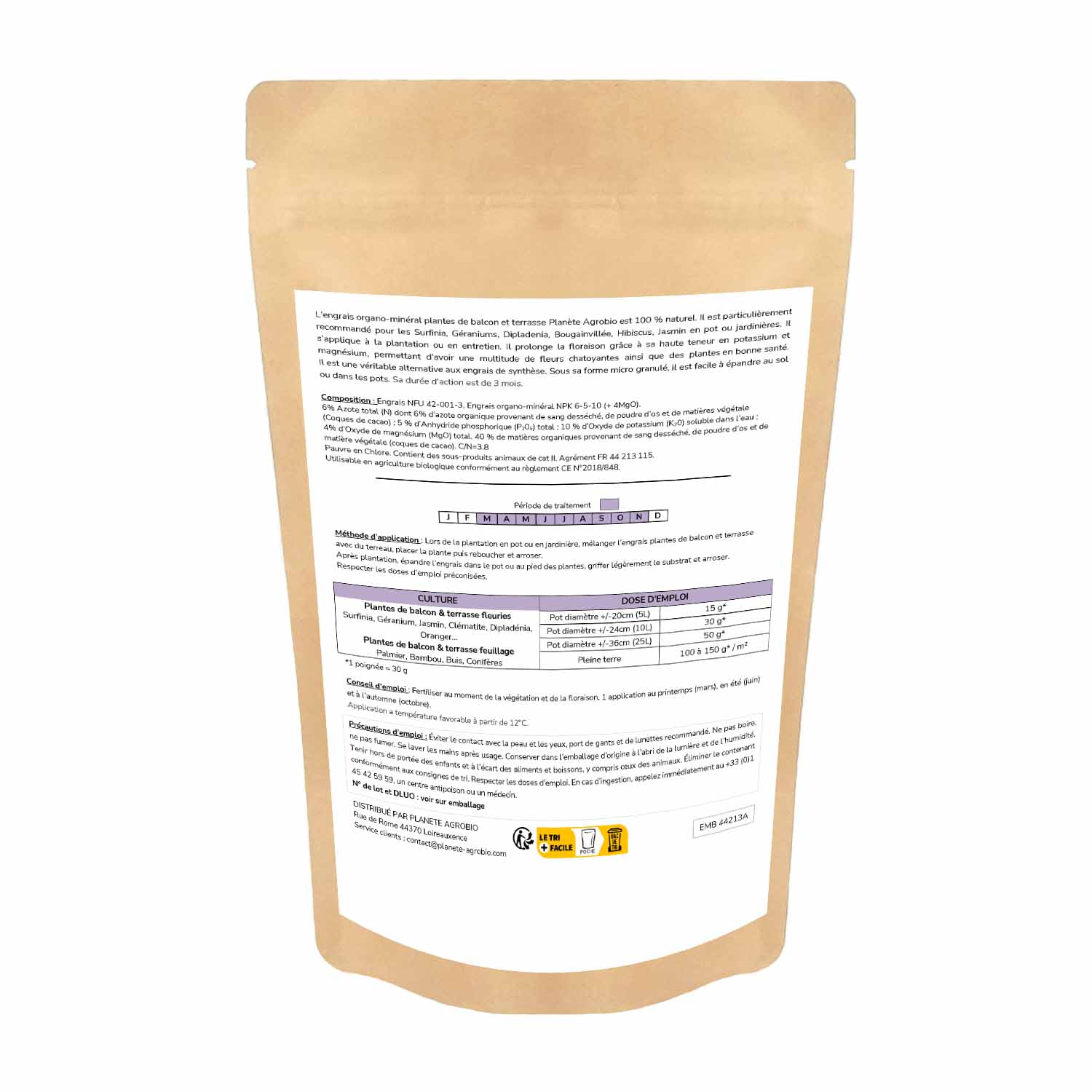Engrais micro granulés plantes de balcon & terrasse 1.5Kg (NPK 6-5-10) – Image 2