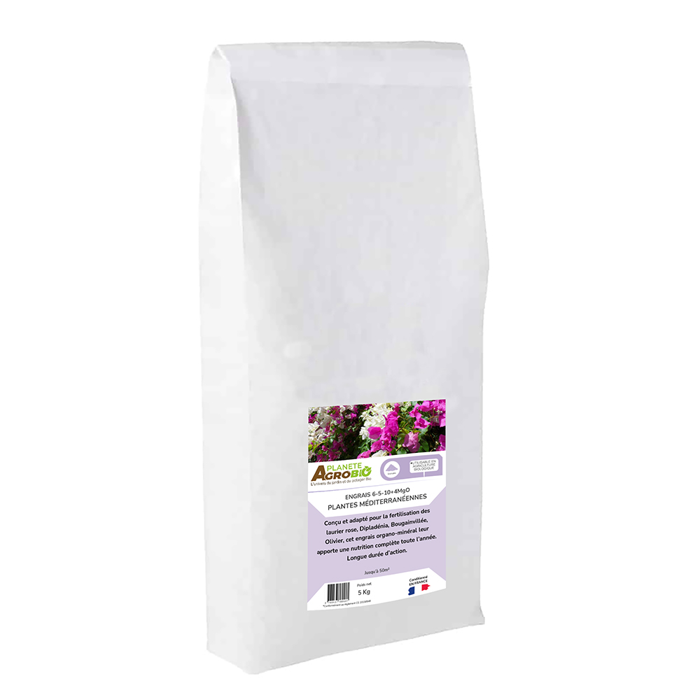 Engrais micro granulés plantes méditerranéennes 5kg (NPK 6-5-10)