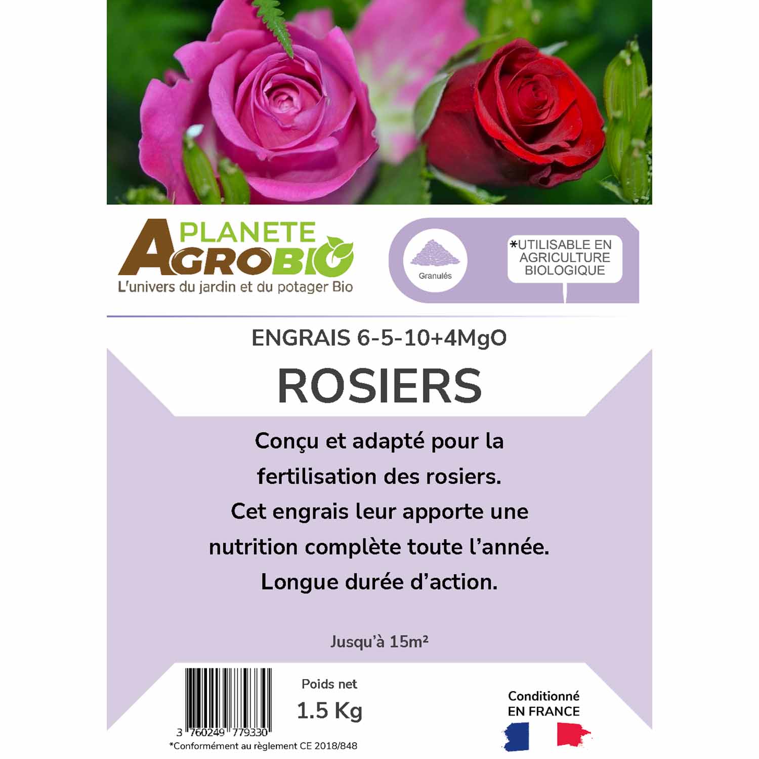 Engrais micro granulés rosiers 1.5kg (NPK 6-5-10) – Image 3