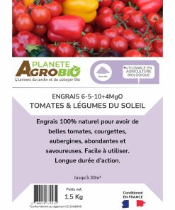 Engrais micro granulés tomates & légumes du soleil 1.5Kg (NPK 6-5-10) – Image 3
