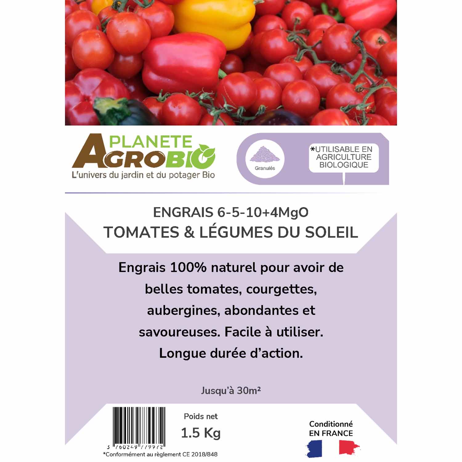 Engrais micro granulés tomates & légumes du soleil 1.5Kg (NPK 6-5-10) – Image 3