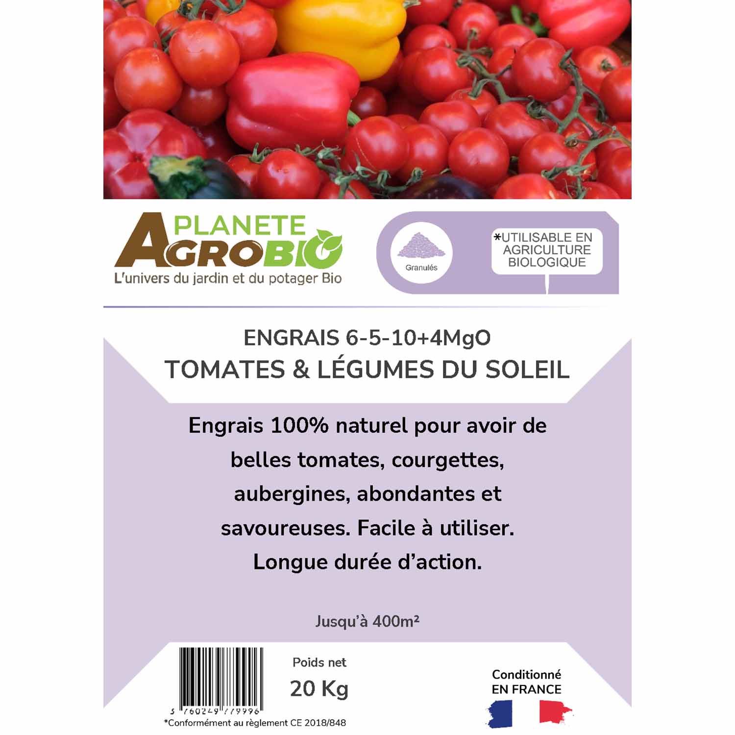 Engrais micro granulés tomates & légumes du soleil 20kg (NPK 6-5-10) – Image 3