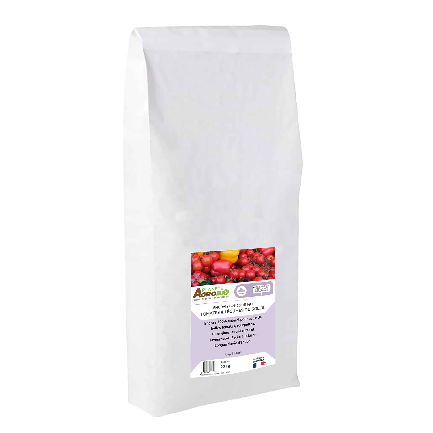 Engrais micro granulés tomates & légumes du soleil 20kg (NPK 6-5-10)