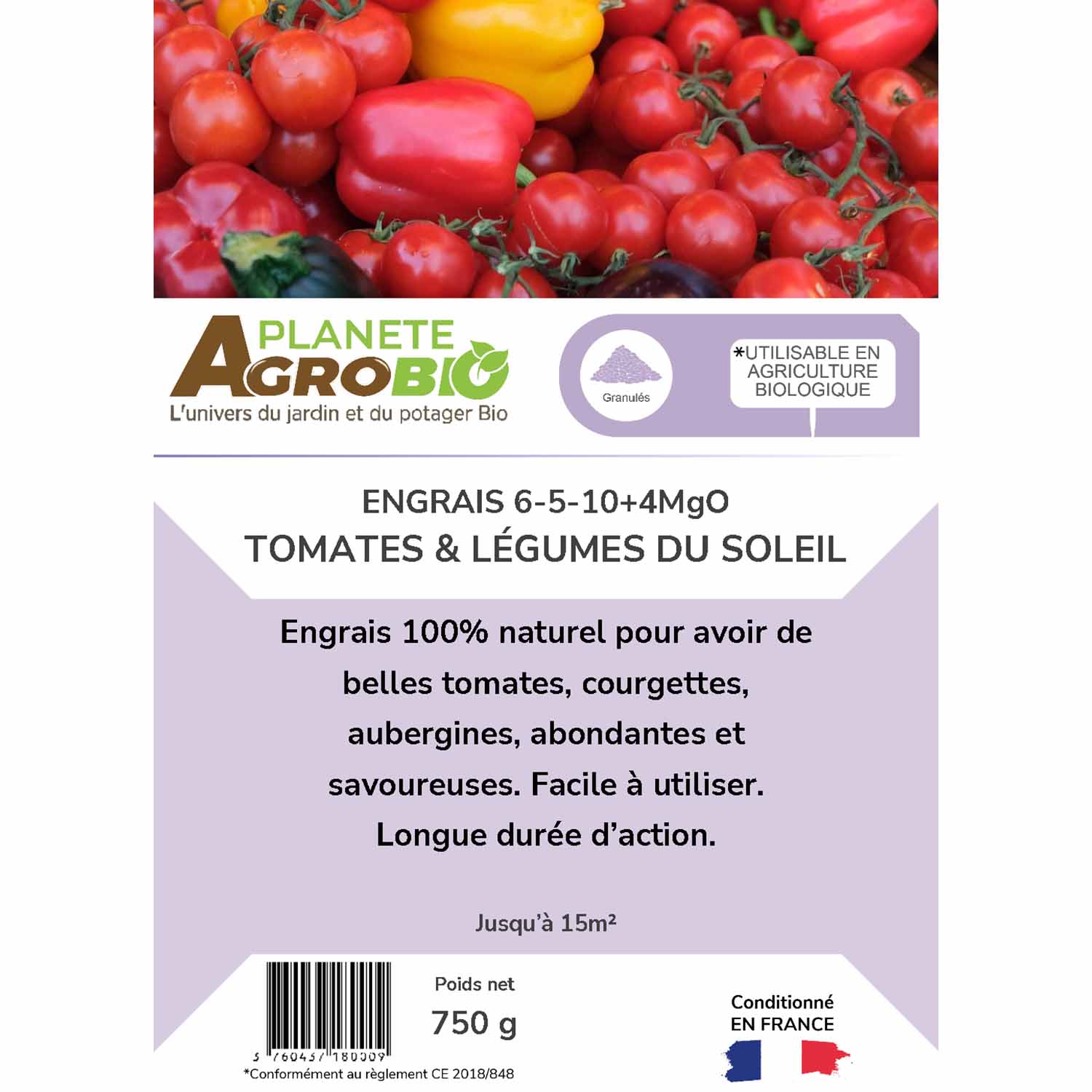 Engrais micro granulés tomates & légumes du soleil 750g (NPK 6-5-10) – Image 3
