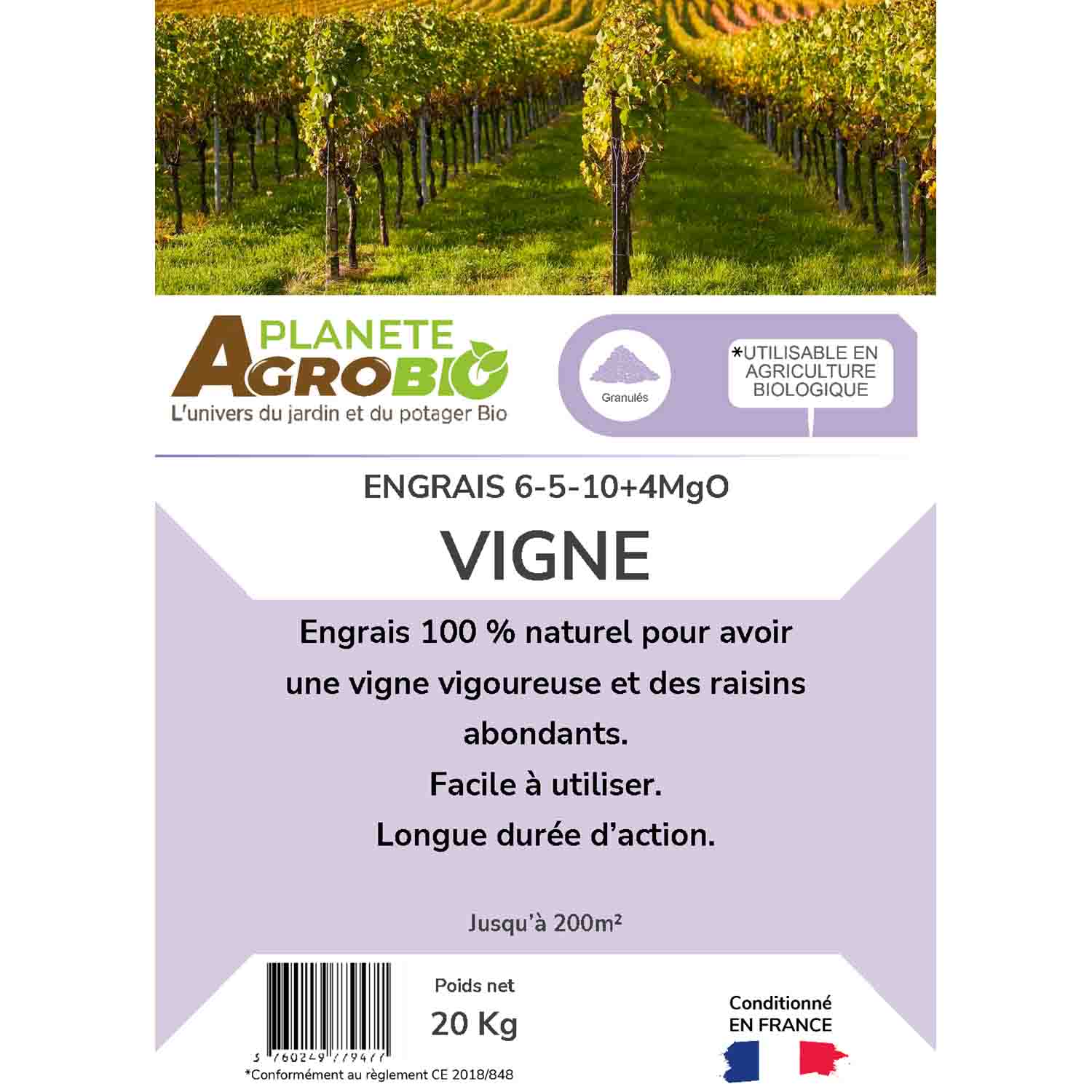 Engrais micro granulés vignes 20Kg (NPK 6-5-10) – Image 3