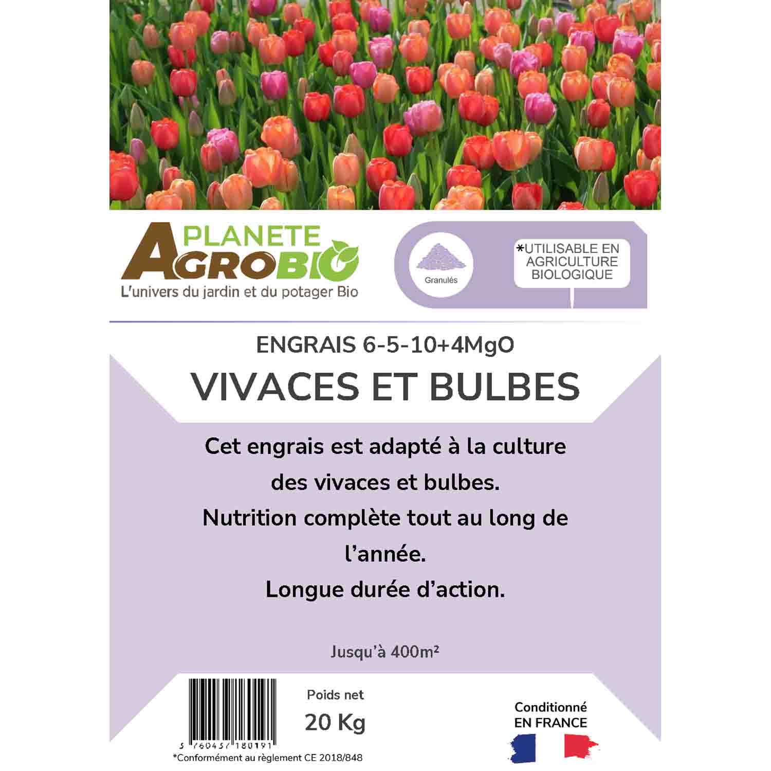Engrais micro granulés vivaces et bulbes 20kg (NPK 6-5-10) – Image 3