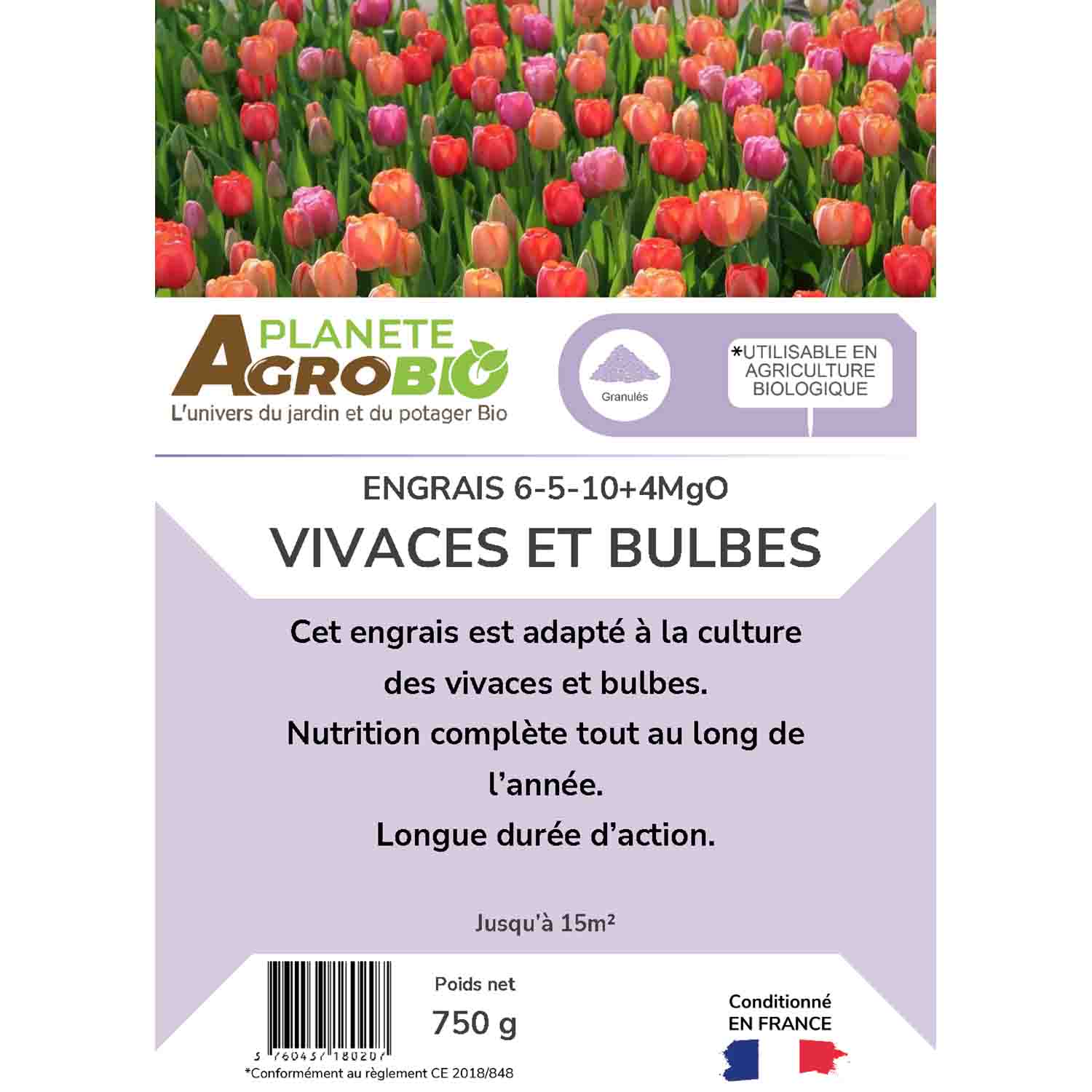 Engrais micro granulés vivaces et bulbes 750g (NPK 6-5-10) – Image 3