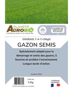 Engrais micro granulés gazon semis 5Kg (NPK 7-4-7) – Image 3