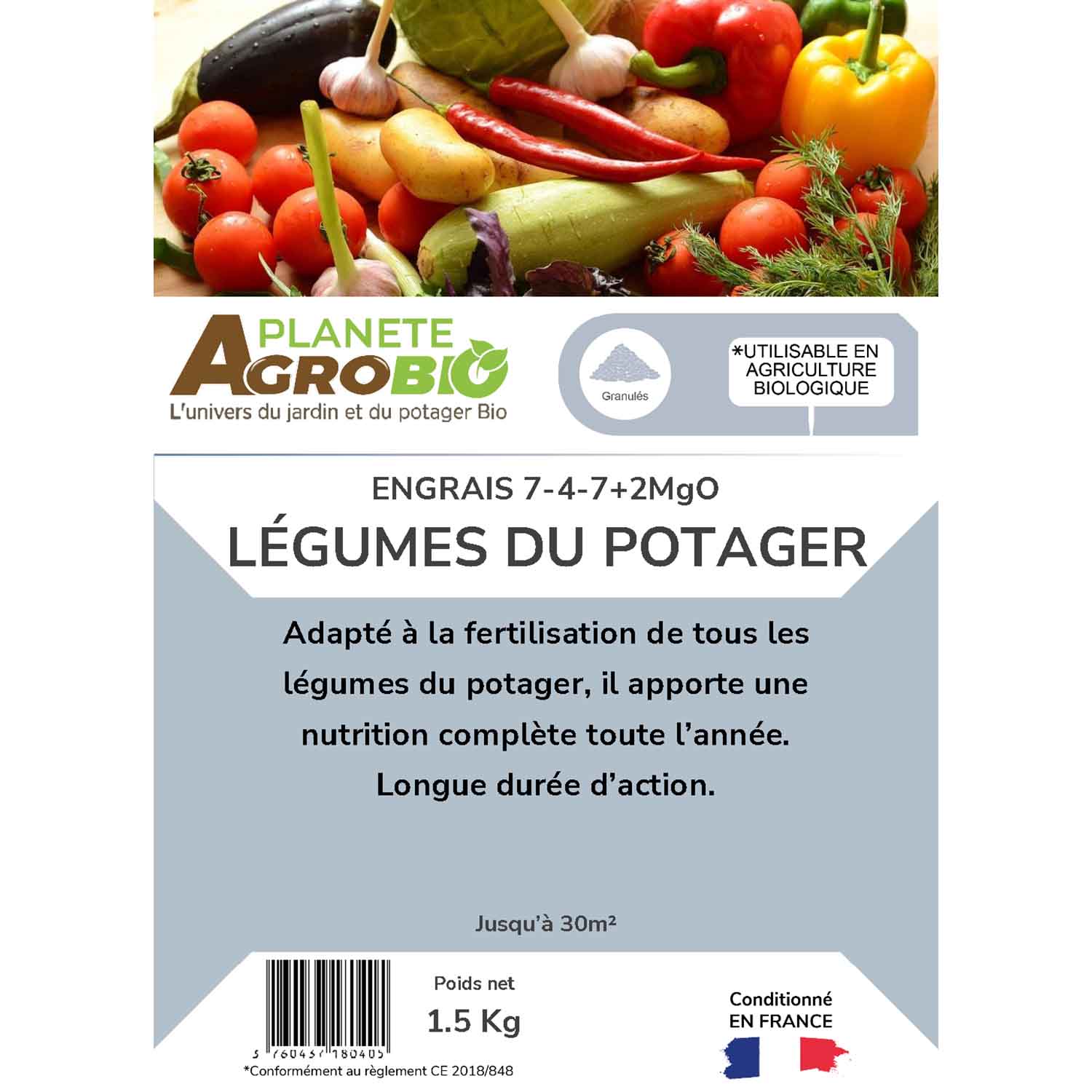 Engrais micro granulés légumes du potager 1.5Kg (NPK 7-4-7) – Image 3