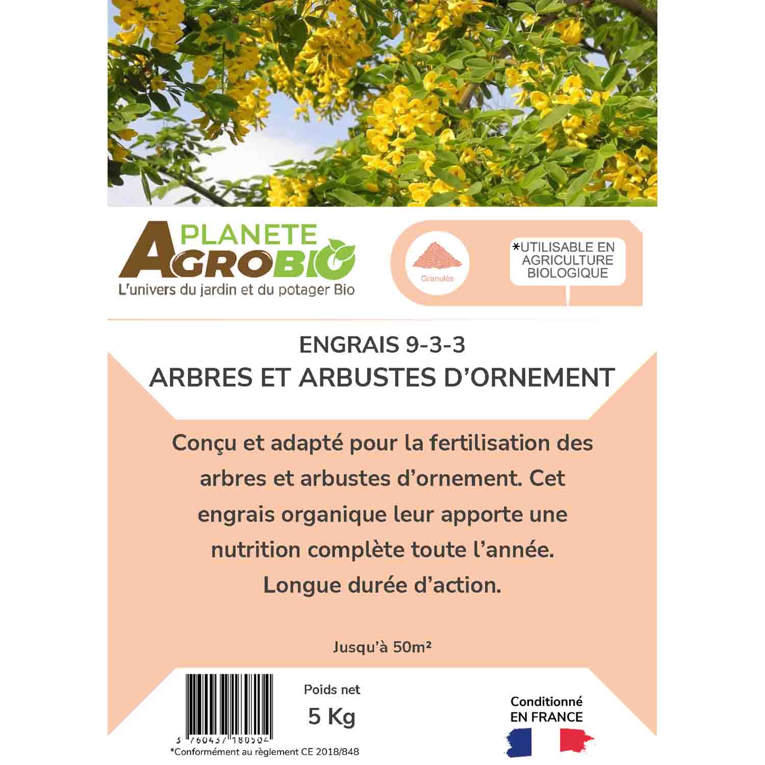 Engrais micro granulés arbres et arbustes d'ornement 5Kg (NPK 9-3-3) – Image 3