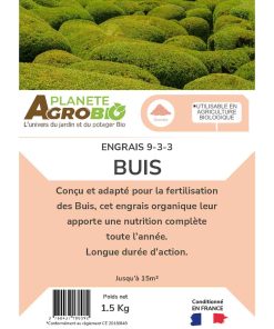 Engrais micro granulés buis 1.5kg (NPK 9-3-3) – Image 3