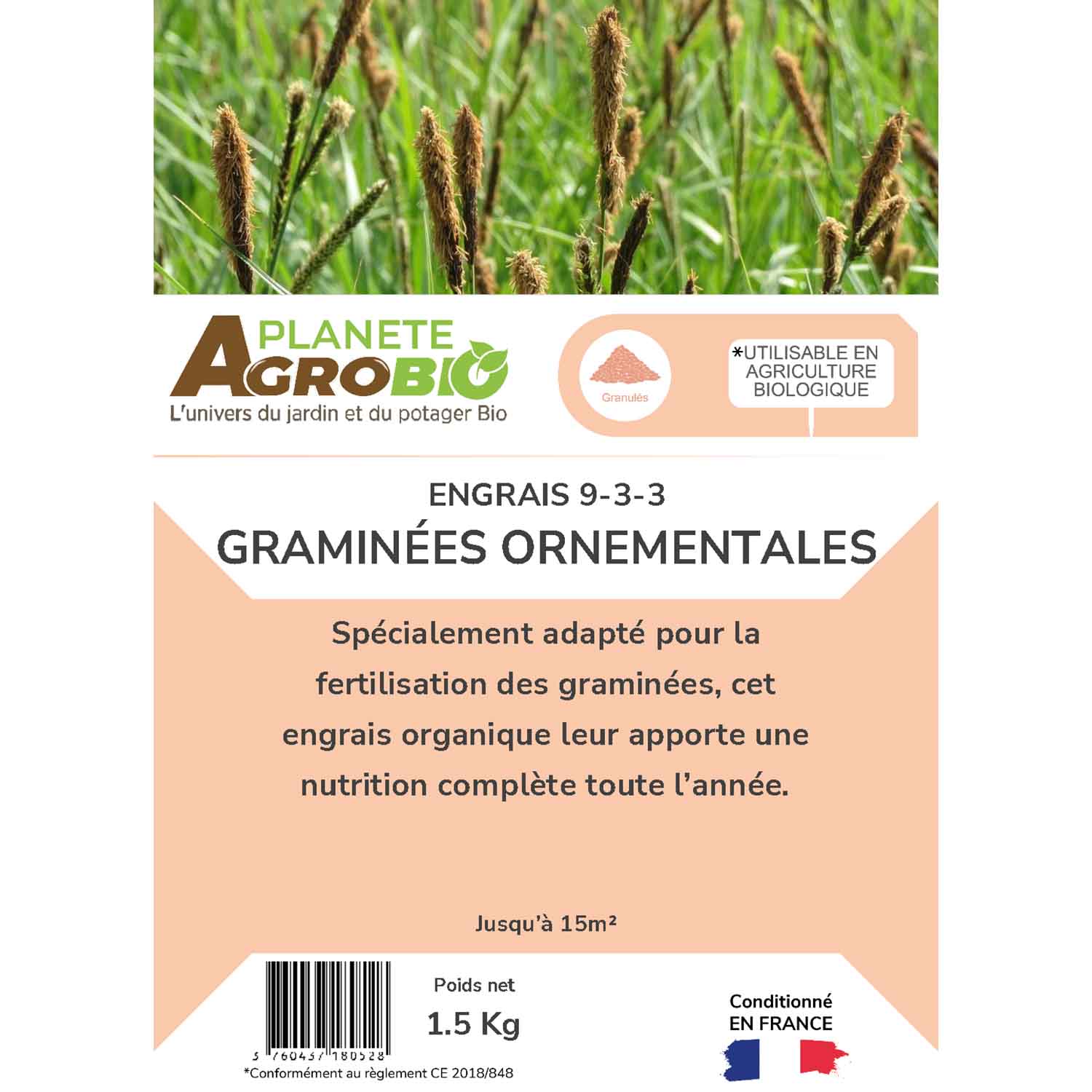 Engrais micro granulés graminées ornementales 1.5Kg (NPK 9-3-3) – Image 3