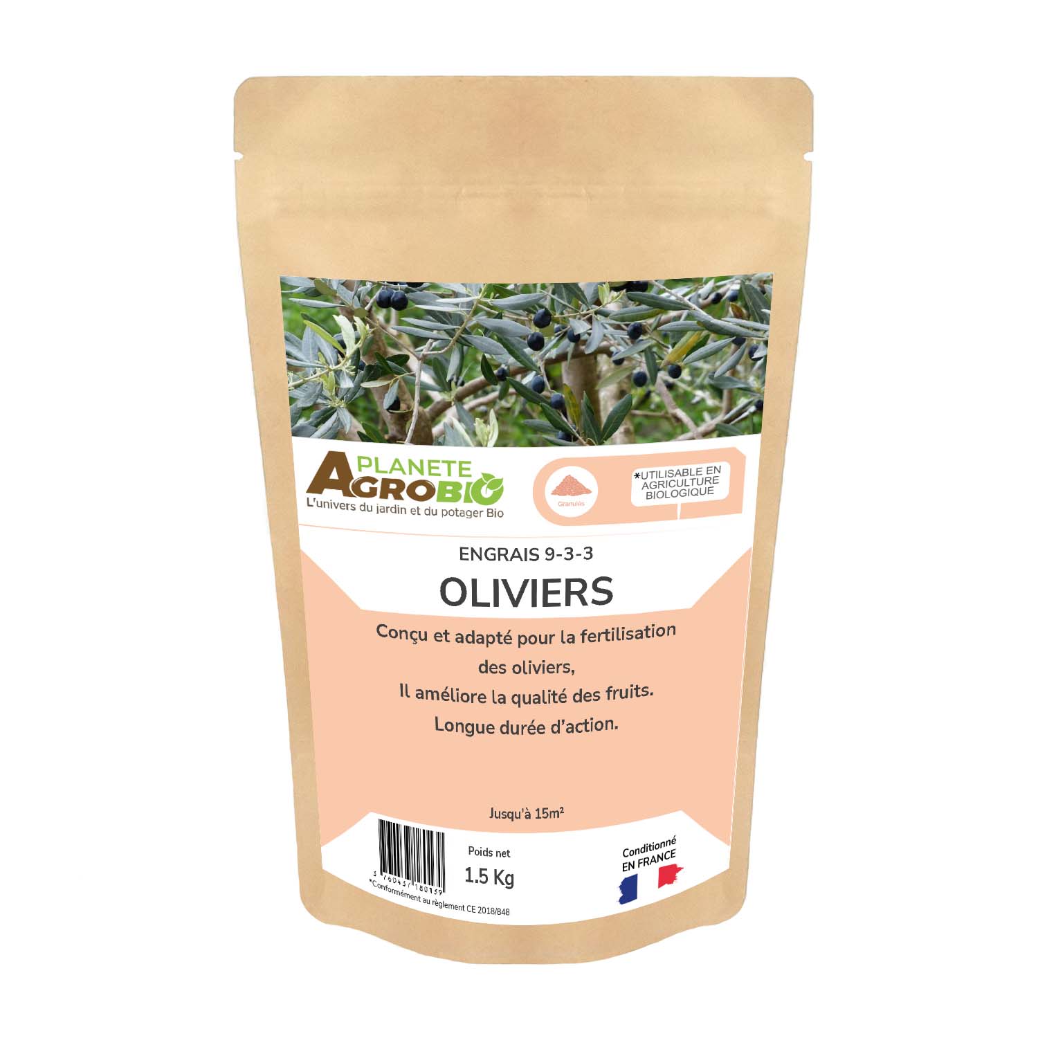 Engrais micro granulés oliviers 1.5kg (NPK 9-3-3)