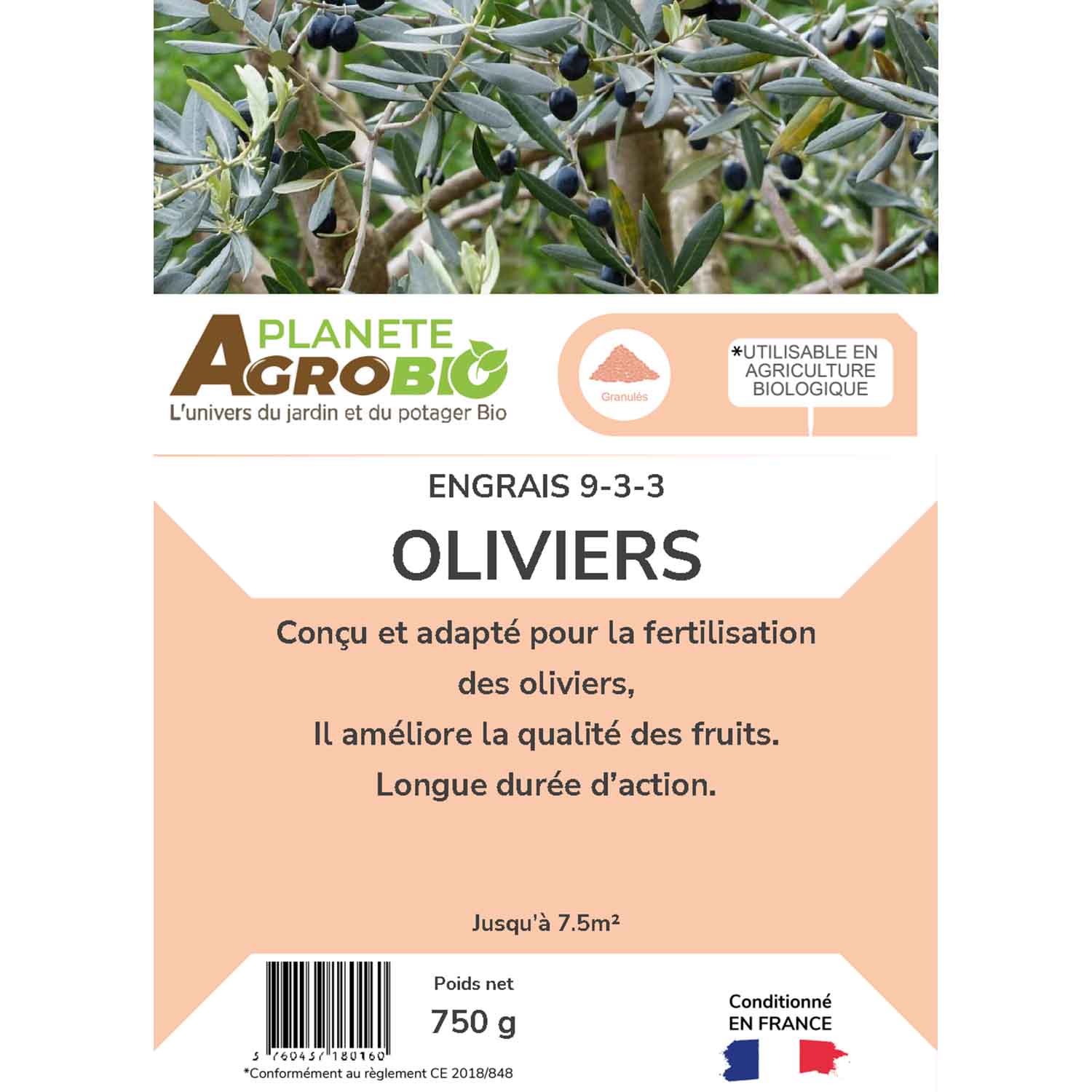 Engrais micro granulés oliviers 750g (NPK 9-3-3) – Image 3