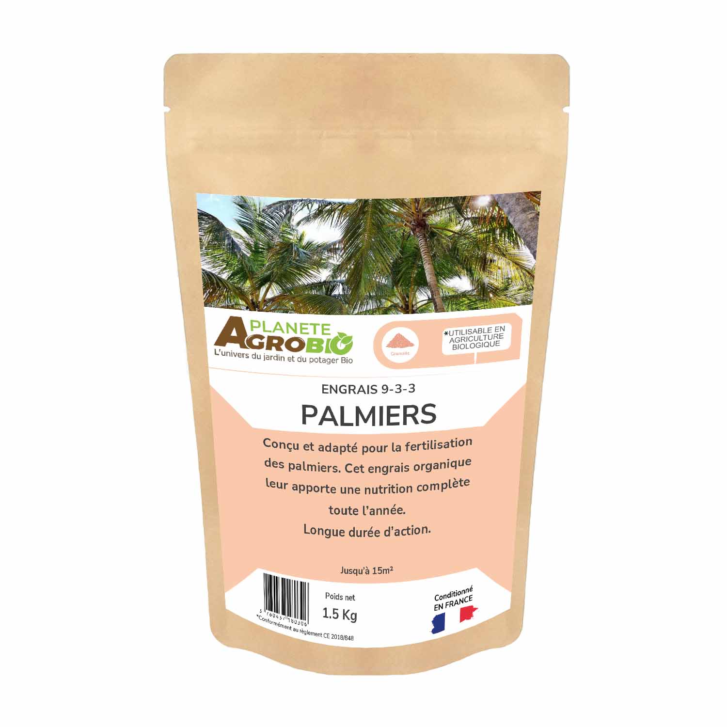 Engrais micro granulés palmiers 1.5Kg (NPK 9-3-3)