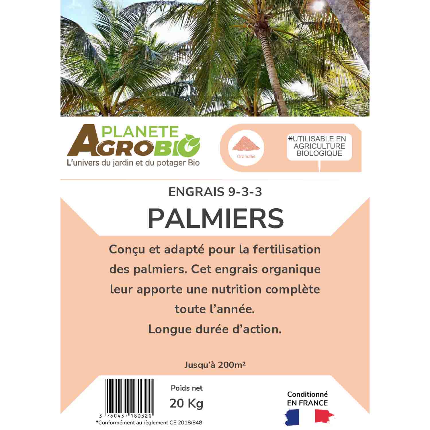 Engrais micro granulés palmiers 20Kg (NPK 9-3-3) – Image 3