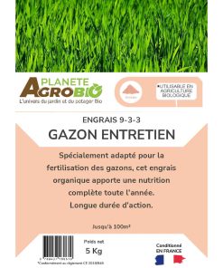 Engrais micro granulés gazon entretien 5Kg (NPK 9-3-3) – Image 3