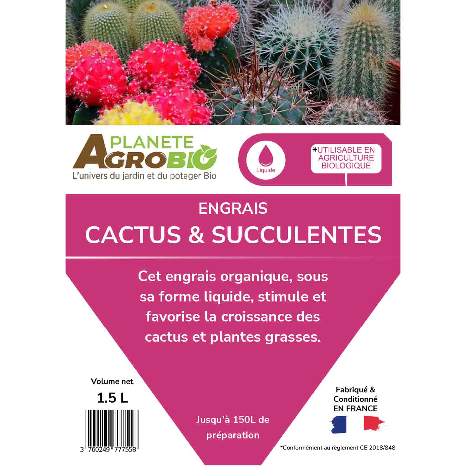 Engrais cactus et succulentes 1.5L – Image 4