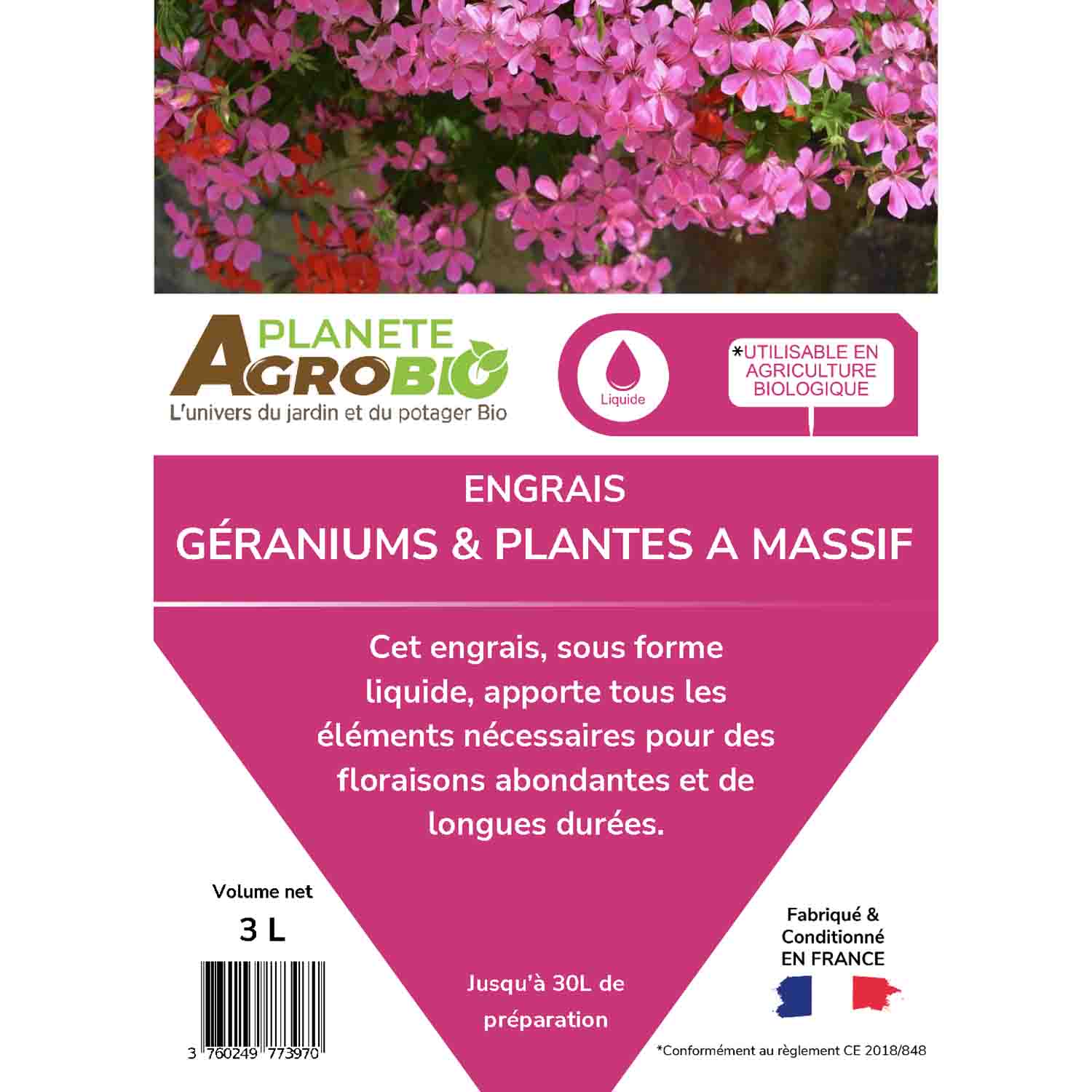 Engrais géraniums et plantes à massifs 3L – Image 4