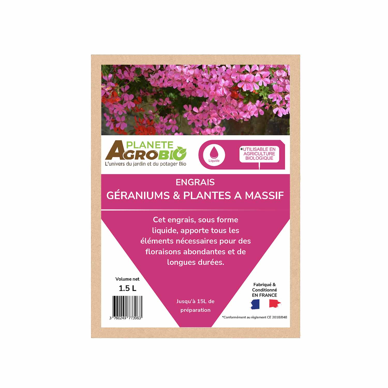 Engrais géraniums et plantes à massifs 1.5L – Image 2