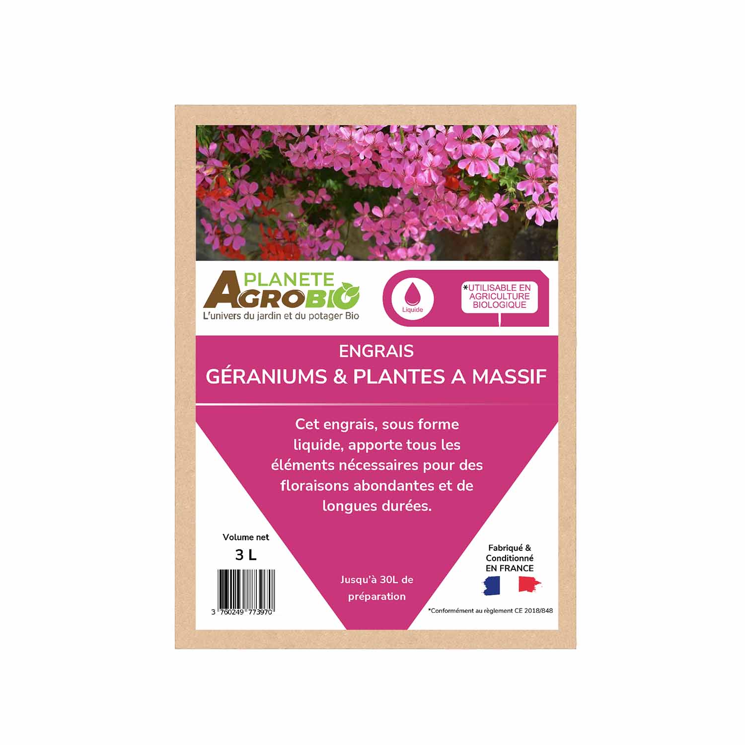 Engrais géraniums et plantes à massifs 3L – Image 2