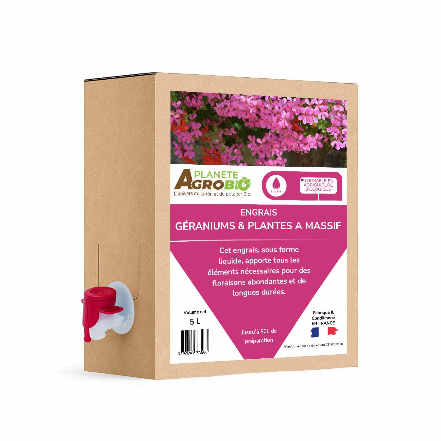 Engrais géraniums et plantes à massifs 5L