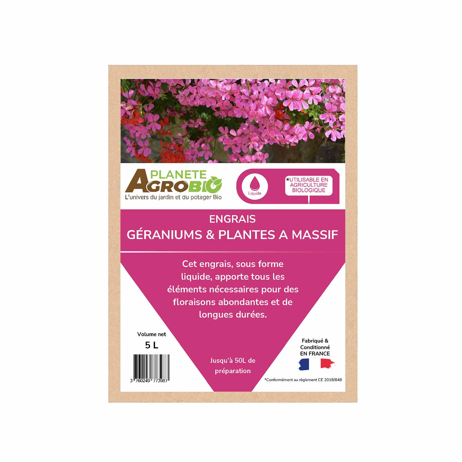 Engrais géraniums et plantes à massifs 5L – Image 2