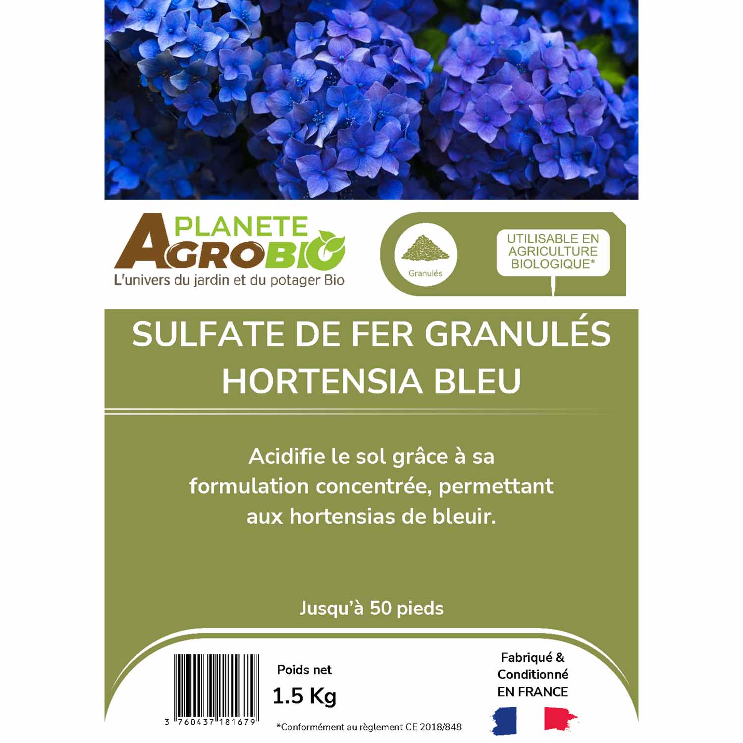 Sulfate de fer granulés hortensia bleu 1.5Kg – Image 3